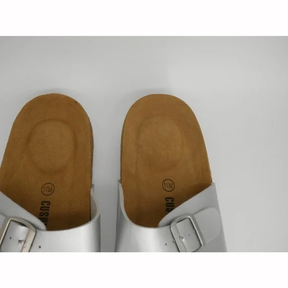 Silver Cushionaire cork footbed sandals Women's Size: 11M - Picture 4 of 11